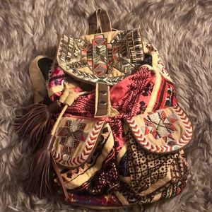 Anthropologie Shashi beaded embroidered book bag